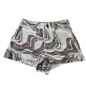 PacSun High Waist Brown and White Shorts